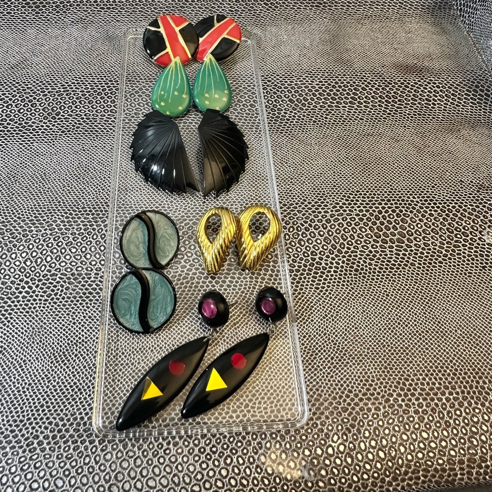Vintage 80’s style medium pierced earrings lot of 6 pair